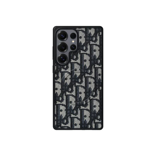 Dior-Inspired Oblique Jacquard Case for Samsung Galaxy S21-S26 Series