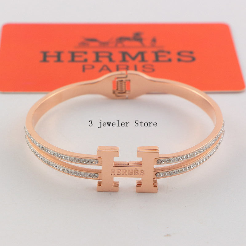 HB42 316L steel and crystal with 18K gold plated Jewelry