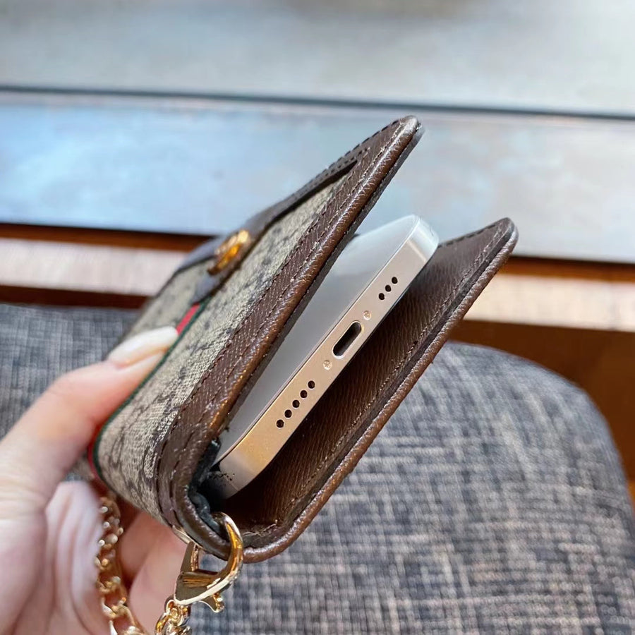 Luxury GG Chain Wallet Case for Samsung Galaxy S22-S26 Series