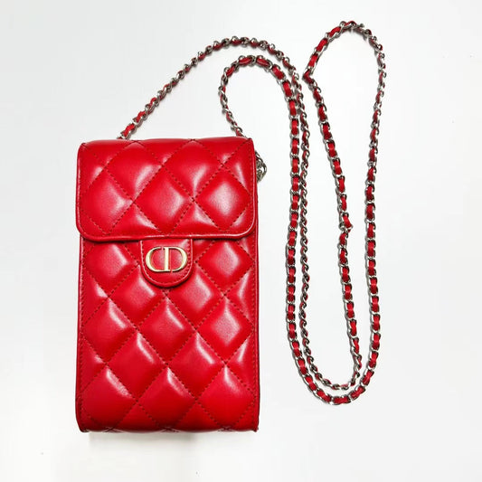 Luxury CD Genuine Leather Crossbody Phone Bag Elegant Tote Bag