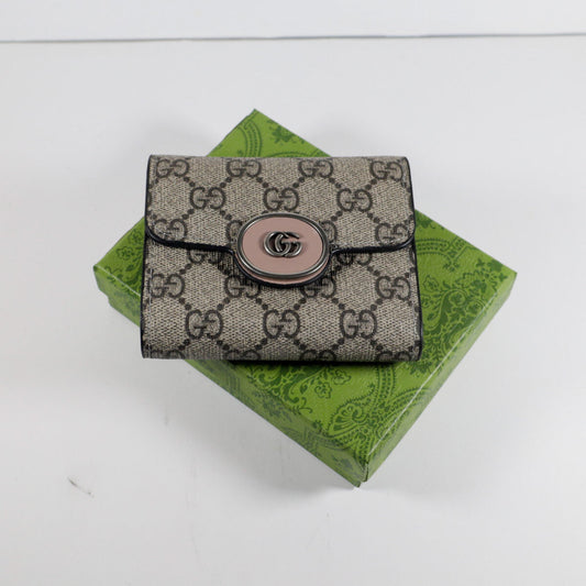 Luxury GUCCI Monogram Canvas Wallet Magnetic Clasp