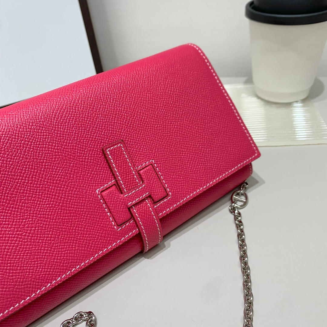 Luxury Hermes Wallet with Chain