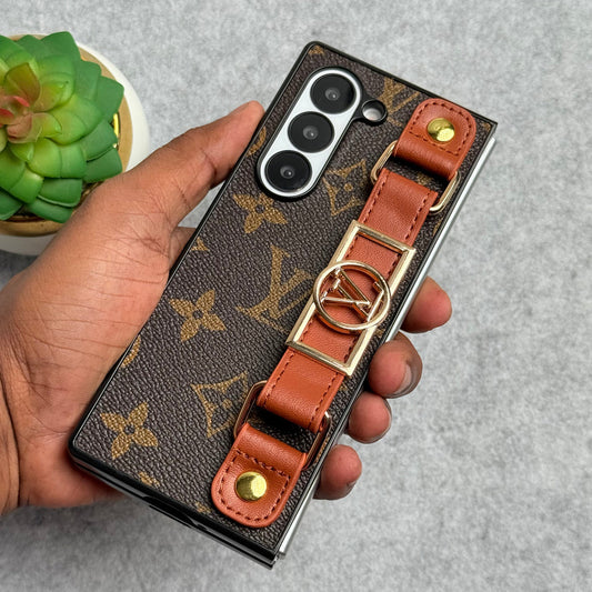 Monogram Case with Hand Strap for Samsung Z Fold 3-7