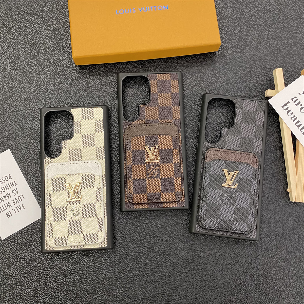 Luxury Petite Malle Designer Case with Card Holder for Samsung Galaxy S22-S26 Series