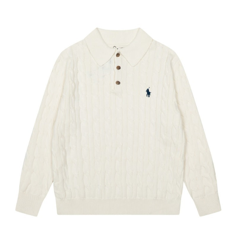 LFC5 New men's and women's spring and autumn collared sweaters, sweater base clothes