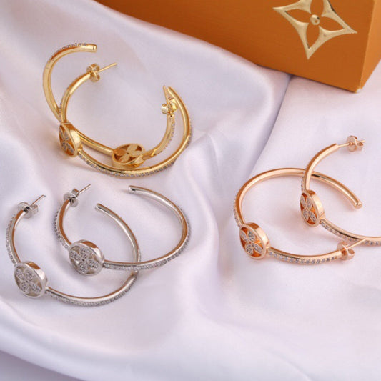 LVE38 Fashion Classic Half Round Earrings Women's Jewelry