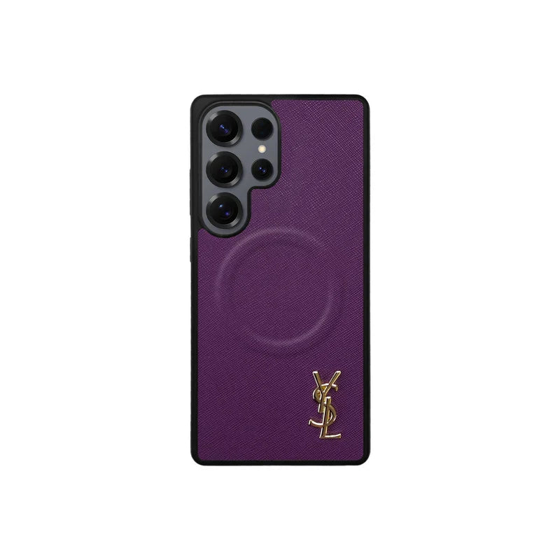 Luxury Purple Saffiano Case for Samsung S22-S26 Series